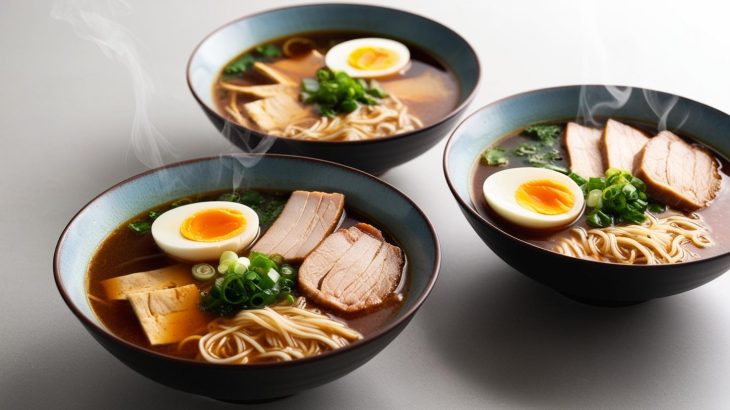 Illustration of Japanese ramen types